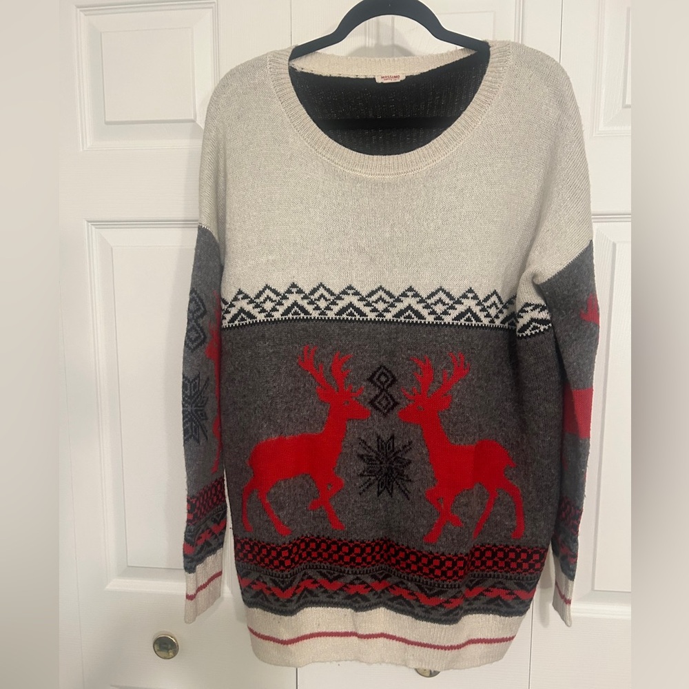 Christmas Mossimo Supply Co. Black and Cream Sweater
